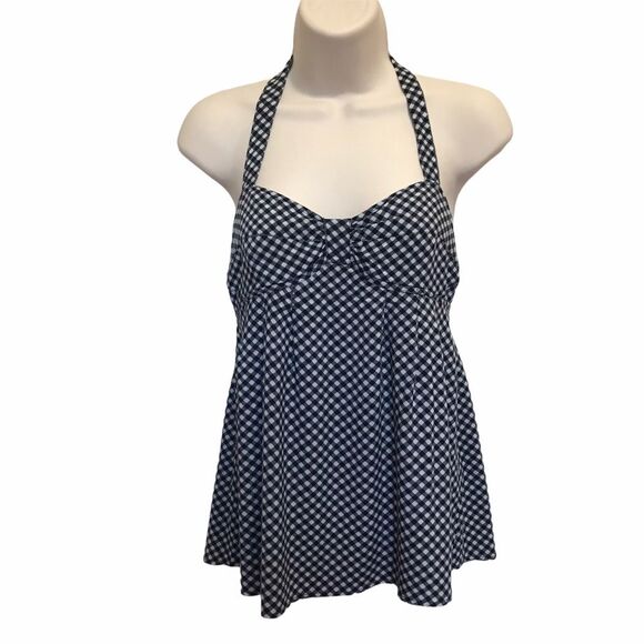 Kirra Black White Checkered Halter Top Summer Sz M - Picture 12 of 12